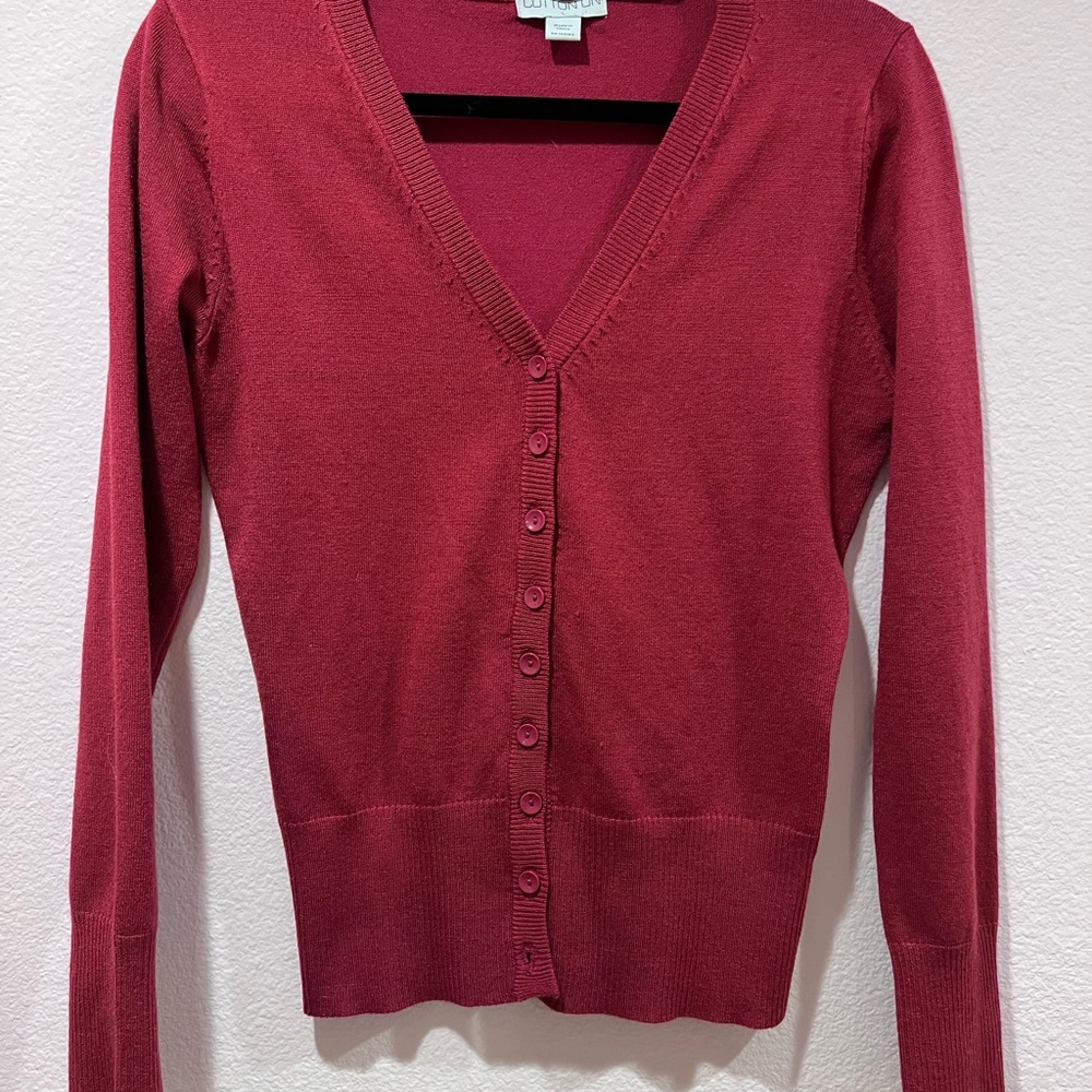 Cotton On Rich Red Button-Up Cardigan
